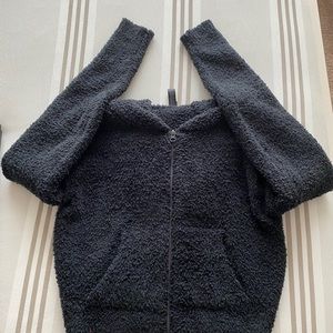 SKIMS black cozy cropped sherpa hoodie
